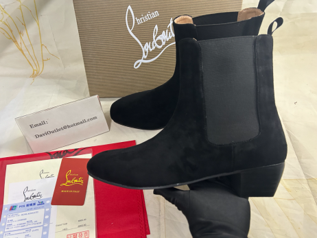 Christian Louboutin Rosalio Chelsea 40 Mm-es Csizma Borjú Bőr Fekete CL Cipő