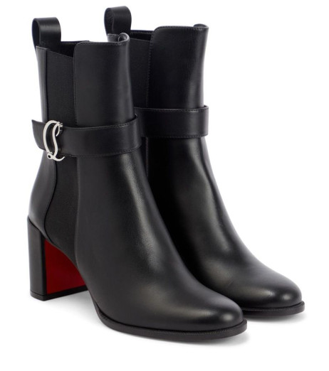 Christian Louboutin Chelsea Zsákmány Bőr Csizma Fekete Christian Louboutin Cipő