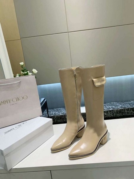 Jimmy Choo Térd Csizma 45mm Zsebében Dekoráció Med Sarok Bézs