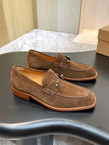 Christian Louboutin Chambelimoc Naplopók Velúr Borjú Bőr Sötét Barna