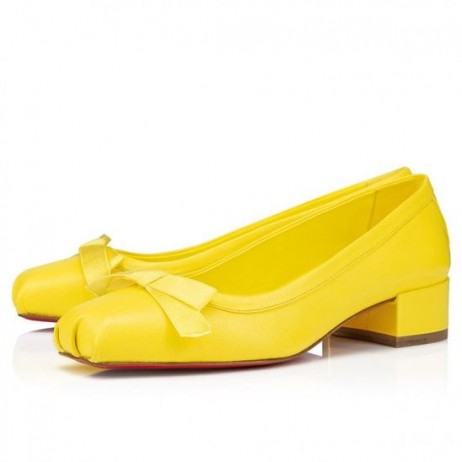 Christian Louboutin Mamaflirt 30 Mm Balerinák Nappa Bőr Sárga Királynő CL Cipő