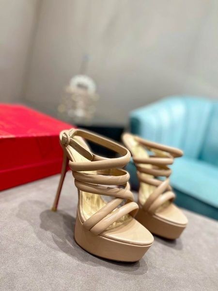 Christian Louboutin a Nők Boka Heveder Szandál 150mm Nappa Bőr, Meztelen CL Cipő