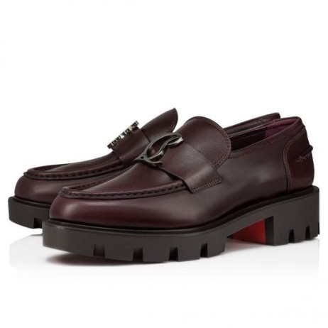 Christian Louboutin CL Moc Húz Naplopók Borjú Bőr Merlot Christian Louboutin Cipő