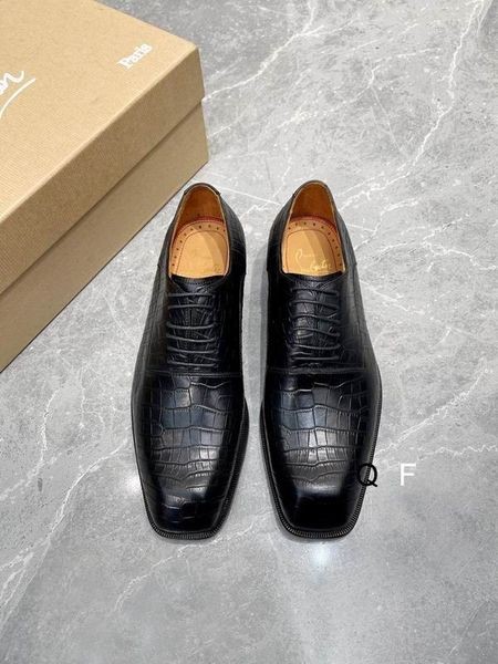 Christian Louboutin Capitano Oxford Krokodil-Dombornyomott Borjú Bőr Fekete