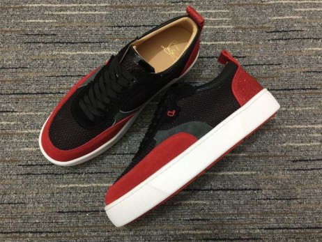 Christian Louboutin Happyrui Cipők, Bőr Szövet Fekete Piros