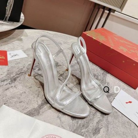 Christian Louboutin Rosalie 100 Mm-Es Szandál Színjátszó Bőr, Metál Ezüst