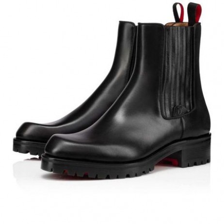 Christian Louboutin Boot Motok Lapos Fekete Borjú