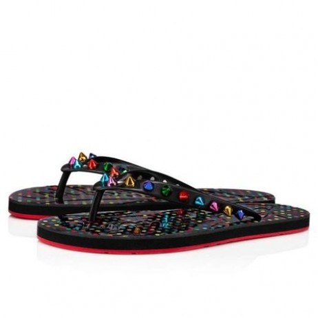 Christian Louboutin Flip-Flop Tüskék Fekete/mix Multi Gumi