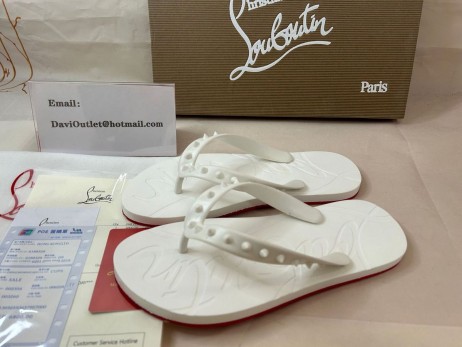 Christian Louboutin Loubi Flip Donna Lapos Fehér Gumi