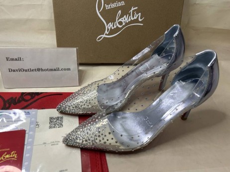 Christian Louboutin Szivattyú Degrastrass PVC 85mm Vers görög/lin görög