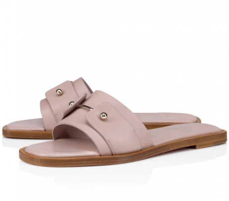 Christian Louboutin Chambelimule Mules Calf Leather Vintage Rose