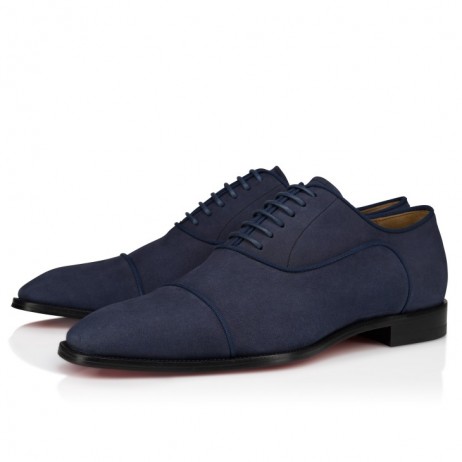 Christian Louboutin Greggory Oxfords Nubuck Leather Zaffiro