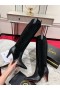 Christian Louboutin Santia szendrődi v., 85 mm-es Bőr, De Veau Velúr Hímzéssel, Fekete