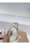 Christian Louboutin Cassia Csipke Alta Platform 160 mm Pántos Pumps Krepp Szatén Fehér