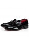 Christian Louboutin Chambelimoc Este Strass Naplopók Szabadalmi Borjú Bőr Fekete Christian Louboutin Cipő