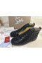 Christian Louboutin Louis Laminato Dino Magas szárú Cipők, Bőr, Fekete, Arany