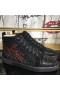 Christian Louboutin Louis Strass Magas Szárú Cipők Velúr Logó Strassz Díszítés Fekete