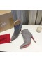 Christian Louboutin Szóval Kate Zsákmány Boka Csizma 100mm Velúr Szürke