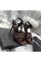 Saint Laurent Tribute Magas Sarkú Szandál Csokoládé Borjúbőr Saint Laurent Cipő
