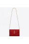 Saint Laurent VB Monogram Lánc Piros Bőr Pénztárca