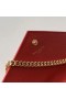 Saint Laurent VB Monogram Lánc Piros Bőr Pénztárca