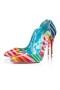 Christian Louboutin Szivattyúk Dögös Csaj 100 mm Multi/lin Kék-fehér bőröv