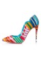 Christian Louboutin Szivattyúk Dögös Csaj 100 mm Multi/lin Kék-fehér bőröv