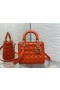 Dior 24CM Lady Dior Táska, Narancs Cannage Báránybőr