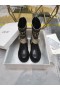 Dior D-Dúr Boka Boot Szövet Drapp Fekete Borjúbőr