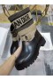 Dior D-Dúr Boka Boot Szövet Drapp Fekete Borjúbőr
