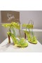 Christian Louboutin Alyah Szandál 85mm PVC Színjátszó Bőr Neon Sárga