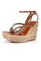 Christian Louboutin Malfadina Zeppa Szandál 120mm Borjú Bőr Barna