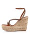 Christian Louboutin Malfadina Zeppa Szandál 120mm Borjú Bőr Barna
