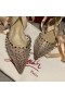 Christian Louboutin Mechante Reine Lakások Spike PVC de Veau Velúr Rózsaszín