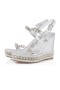Christian Louboutin Pyraclou 110 Mm Espadrilles Szabadalmi Borjú Bőr Ezüst