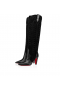 Christian Louboutin Santia szendrődi v., 85 mm-es Bőr, De Veau Velúr Hímzéssel, Fekete