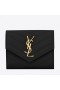 Saint Laurent Kompakt Tri-Fold Pénztárca Fekete Bőr Saint Laurent Pénztárca