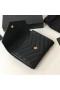 Saint Laurent Kompakt Tri-Fold Pénztárca Fekete Bőr Saint Laurent Pénztárca