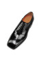 Christian Louboutin Capitano Oxford Sima Borjú Bőr Fekete CL Cipő