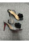 Christian Louboutin Fossiliza Szandál 100mm PVC, majd Csillogó Bőr Fekete