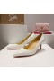 Christian Louboutin Kate 70 mm Szivattyúk Szabadalmi Borjú Bőr Fehér CL Cipő