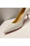 Christian Louboutin Kate 70 mm Szivattyúk Szabadalmi Borjú Bőr Fehér CL Cipő