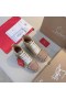 Christian Louboutin Lou Tüskék Donna Lapos Női Cipők Csillogott, Bőr, Rózsaszín, Arany