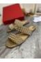 Christian Louboutin Myriadiam Lapos Dia Szandál Fém Dugó Arany