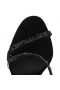 Christian Louboutin Rosalie Strass 100 Mm-es Velúr Szandál, Valamint Strass Fekete CL Cipő
