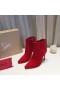 Christian Louboutin Szóval Kate Zsákmány Boka Csizma 100mm Velúr Piros CL Cipő