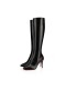 Christian Louboutin Magas Boot Eloise szendrődi v., 70 mm, Fekete Borjú Christian Louboutin Cipő