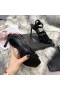 Saint Laurent Tribute Magas Sarkú Szandál Fekete Lakkbőr Saint Laurent Szandál