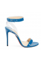 Christian Louboutin Jonatina 100mm Szandál PVC & Szabadalmi Bőr, Kék Christian Louboutin Cipő