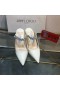 Jimmy Choo Bing 100 Öszvérek Lakkbőr Kristály Szíj Fehér